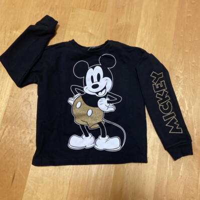 Disney Mickey Maus Pullover 128/ 134 Gold Glitzer