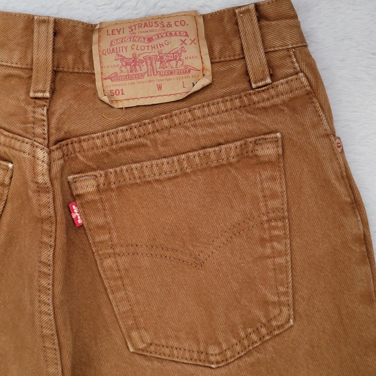 Vintage 90s Levis 501 Womens 9M 26x31 Brown Mom Jeans Made In USA