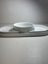Crate & Barrel Set Of 4, Porcelain Serving Bowl