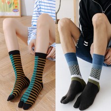 1 Pair Ladies Men's Tabi Socks Cotton Print Split Two Toe Japanese Ninja Unisex