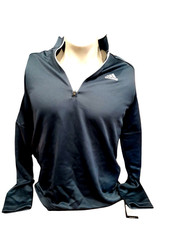 adidas Golf French Terry 1/4 Zip Pullover Mens small 3 stripe SPF 50 Jacket NEW