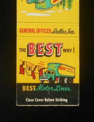 1950s Trucking Best Motor Line Austin Waco Ardmore Muskogee OK Lima OH Dallas TX