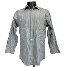 Brooks Brothers Men's Button Up Shirt Long Sleeve Blue Green Stripe Size 16-2