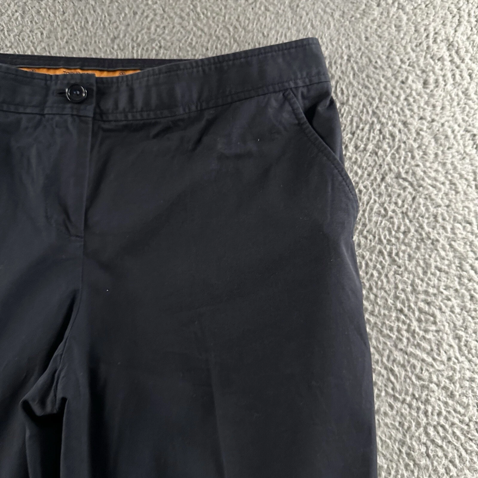 Pantaloni da donna blu Tory Burch taglia 8 pantaloni abito a mezza altezza misto cotone alla caviglia