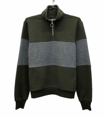 Fleece Color Block Zip Up Pullover
