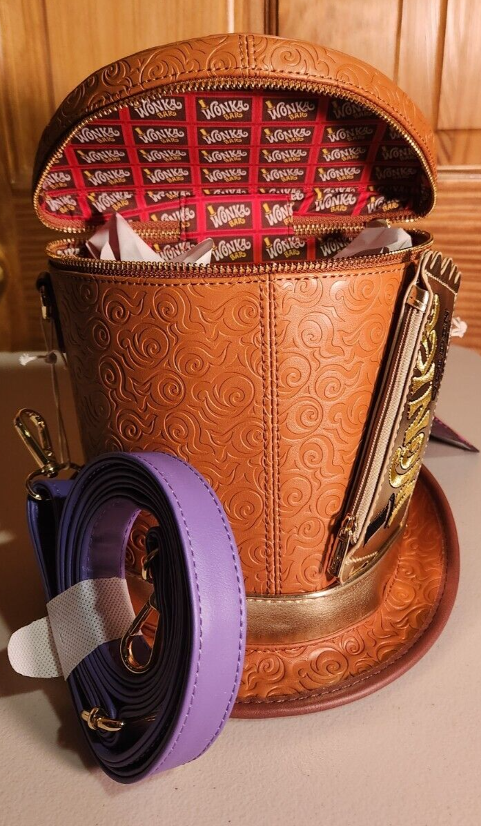 Loungefly AMC Exclusive Willy Wonka Top Hat Crossbody Bag Golden