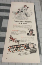 1942 Barbasol Shaving Cream Print Ad, Wedding Bride In Gown With Mirror WW2