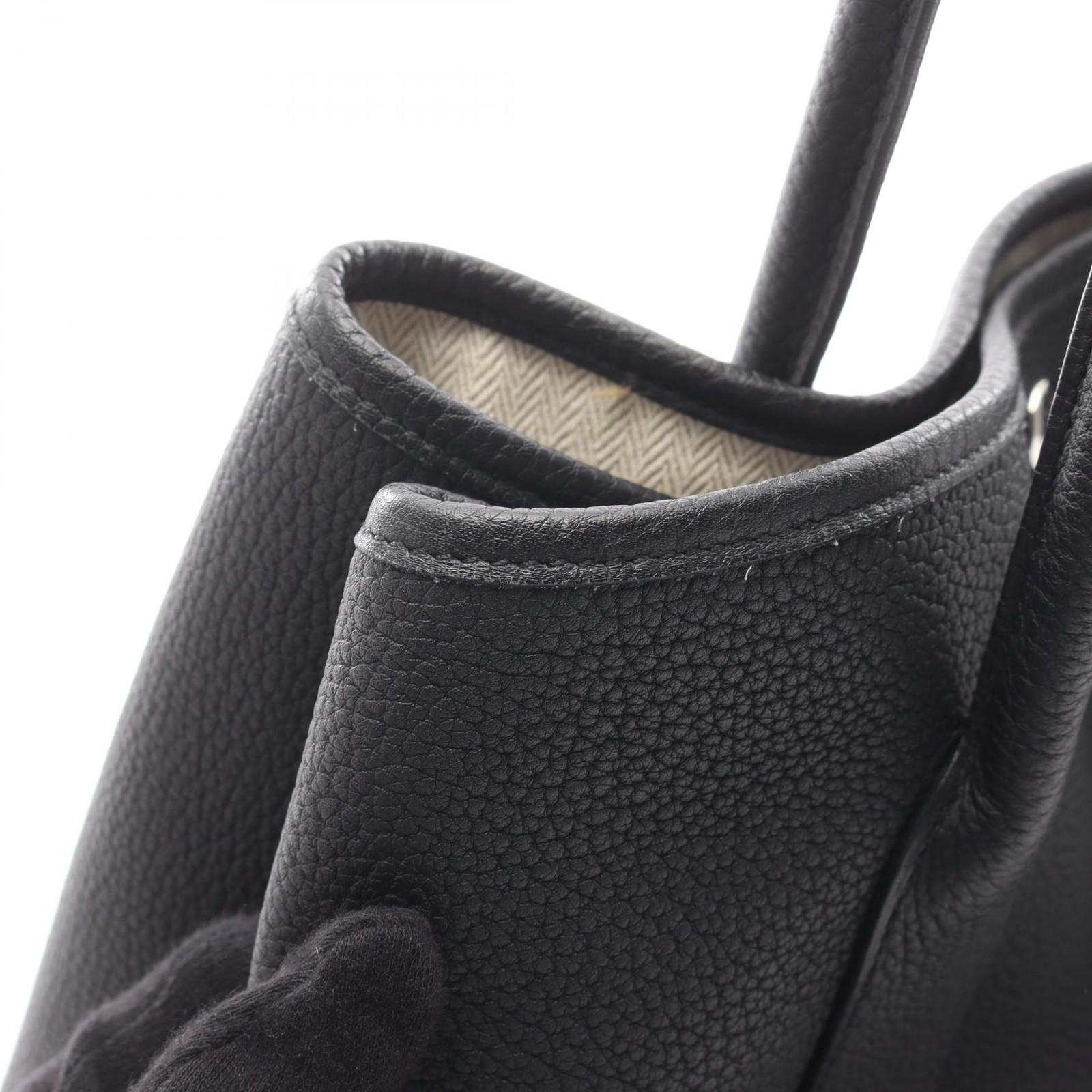 HERMES Garden party PM Tote Bag D Negonda leather Black Used Women SHW thumbnail 12