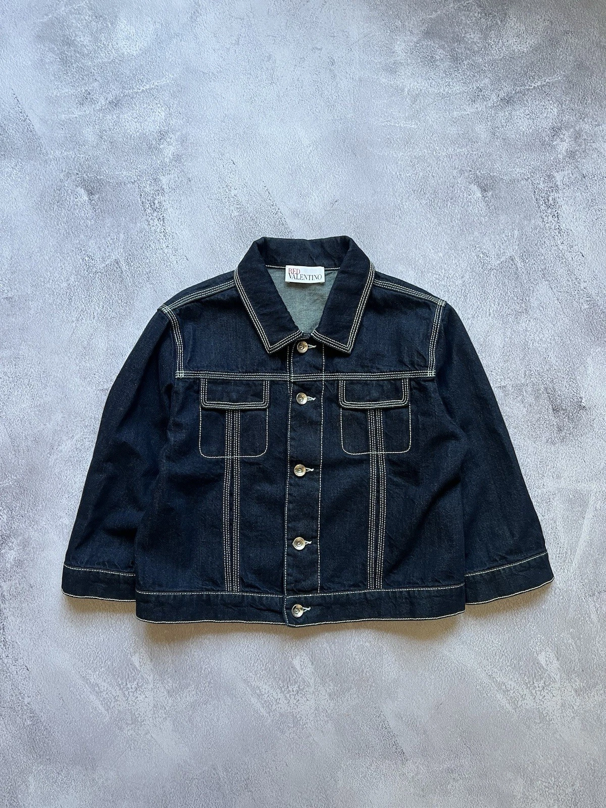 Giacca donna ROSSO Valentino cropped denim taglia 46