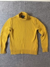 J. Crew Roll Neck Sweater Mens Medium Yellow Mustard Cotton Pullover Always