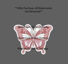 Pink Butterfly Sticker Waterproof Decal Animal Abstract Art Wildlife Gift NEW