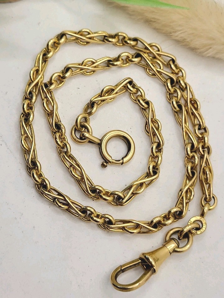 Chaine Chatelaine De Montre Gousset Ancienne - Plaqué Or - Vintage Annecy