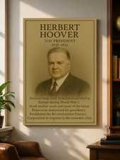 Herbert Hoover Vintage Portrait USA History Wall Art 31st President Print