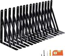 16-Pack 12 Inch Heavy Duty Shelf Brackets, Large Wall Bracket for Garage Kitchen