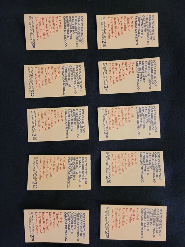 LOT OF 10 ~U.S. BOOKLET OF 10 ~SCOTT #BK155 1987 22ct GREETINGS~MINT~ALL SEALED! - Image 4 of 4