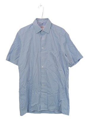 MARVELIS Modern Fit Herren Kurzarm Hemd Gr. 39 blau weiß gestreift Baumwolle