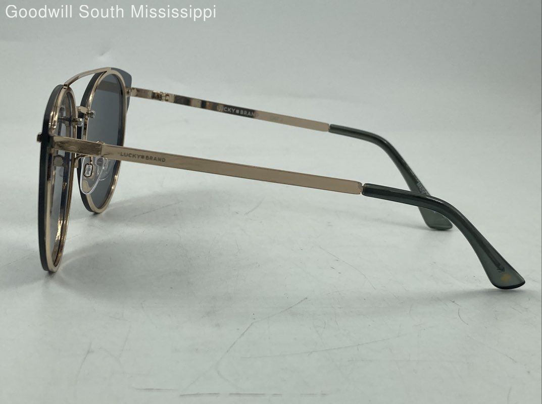 Lucky Brand Capistrano Sunglasses w/ Gold Metal Frame & dark Lenses View 5
