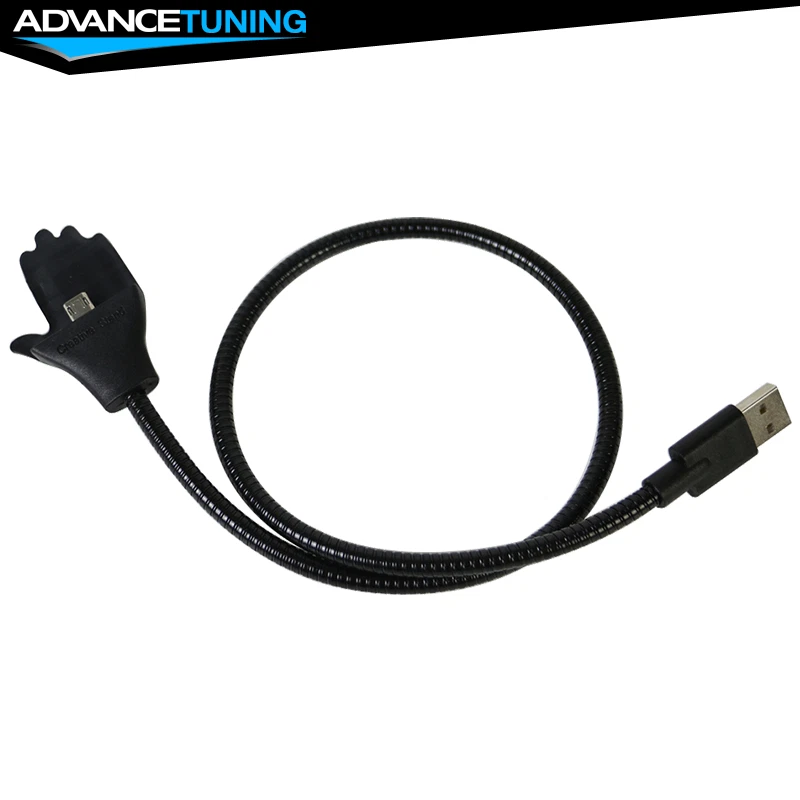Cable Cargador USB Fexible Twister Cable Largo Negro para Android Samsung HTC Huawei Foto 2 de 4