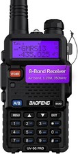 UV-5G PRO GMRS Handheld Radio, 5W NOAA/UHF/VHF/Airband Scanner