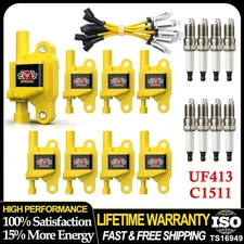 8 Pack UF413 Ignition Coils + 41-962 Spark Plug + Spark Plug Wires For Chevy US