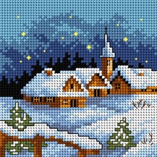 Orchidea Needlepoint canvas for halfstitch without yarn Winter Landscape at Nigh