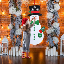 DIY Felt Christmas Snowman Hanging Set Kids Craft Decoration Kit Holiday Wal