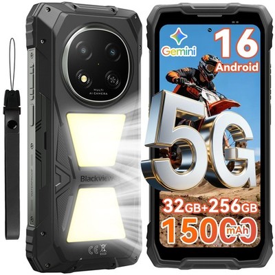 Blackview Rock 2 Pro 5G 256GB Rugged Phone Android 16 Unlocked Black Dual 400LM