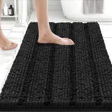 24x17 Inch Chenille Bath Mat NonSlip UltraAbsorbent Washable QuickDry