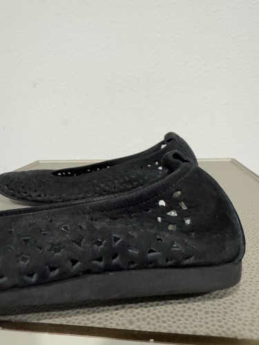 ARCHE Black Lilly Maya Nubuck Ballet Flats Women's 37 US 6 Leather Perforated - Picture 10 of 16