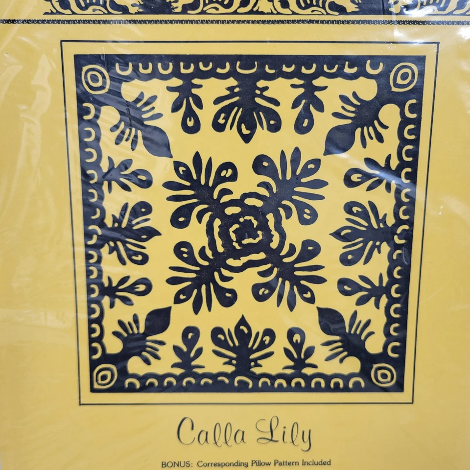 EA Elizabeth Akana Hawaiian Quilt Pattern Calla Lily King Queen Double Pillow - Image 3 of 4