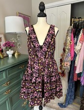 Anthropologie Black Floral Embroidered V-Neck...