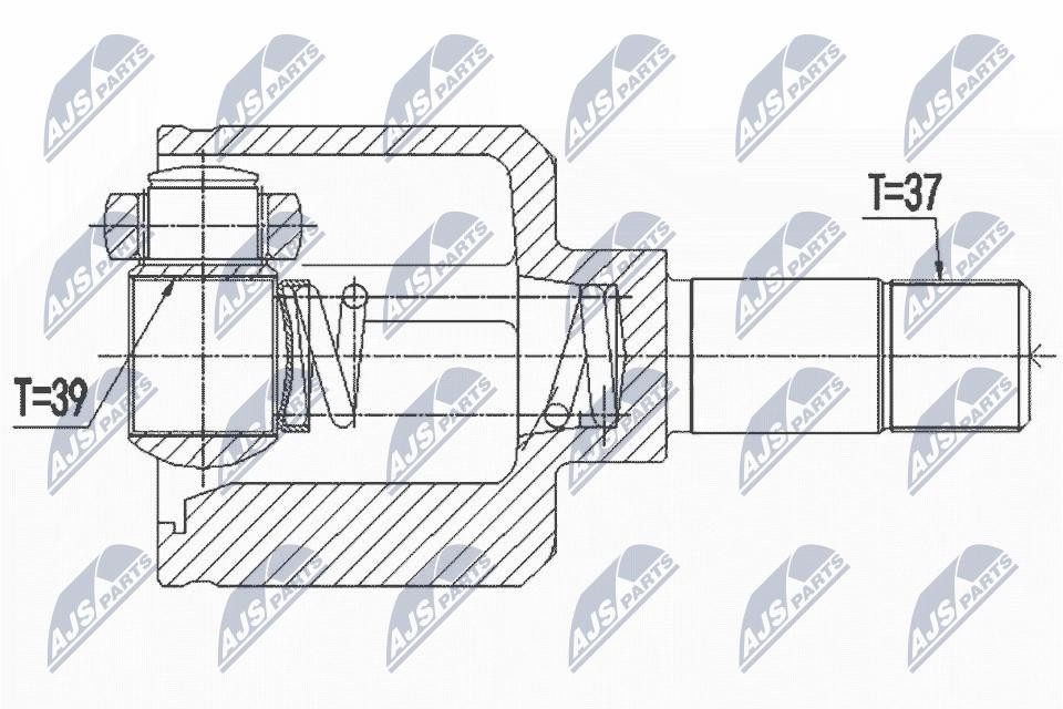 NTY CV Joint Drive Shaft Kit NPW-PE-056 For Citroën Peugeot Front Left
