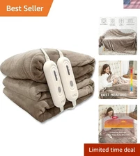 Soft Flannel Electric Heated Blanket for Queen Bed - 3 Heat Levels & Auto Off