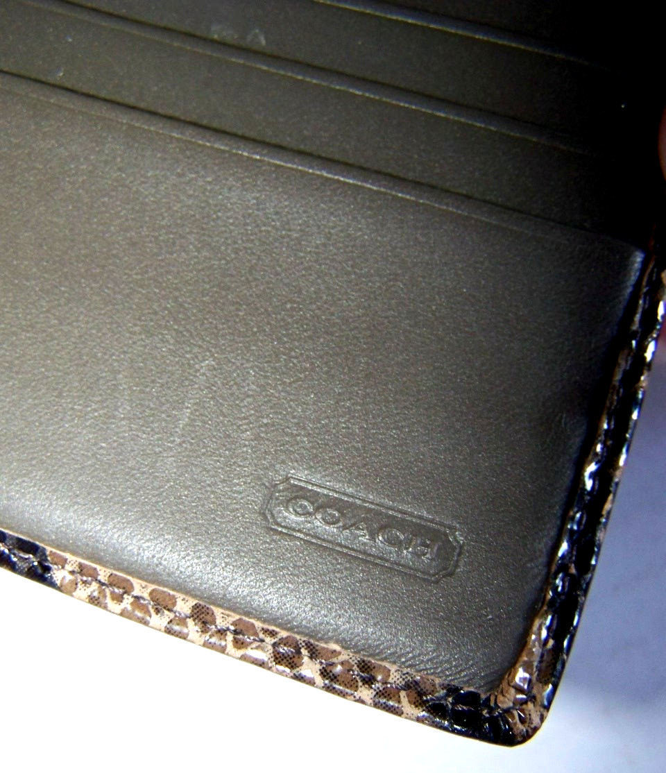 Coach Snake Python Embossed Wallet Brown Black Ta… - image 6