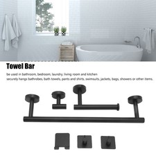Stainless Steel Towel Bar Matte Black Rust Proof Waterproof Bathroom Towel Bar