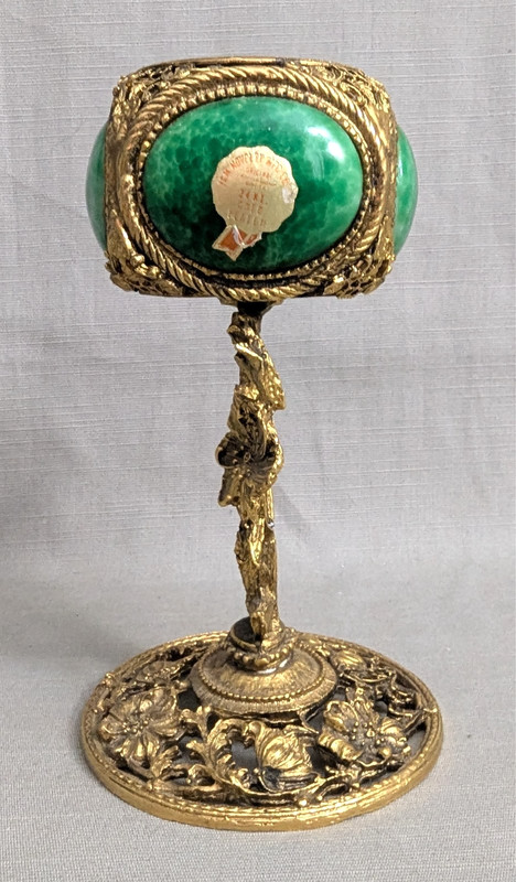 Vintage Gold Gilt 24K GF Filigree Table Lighter & Holder Novelty MFO