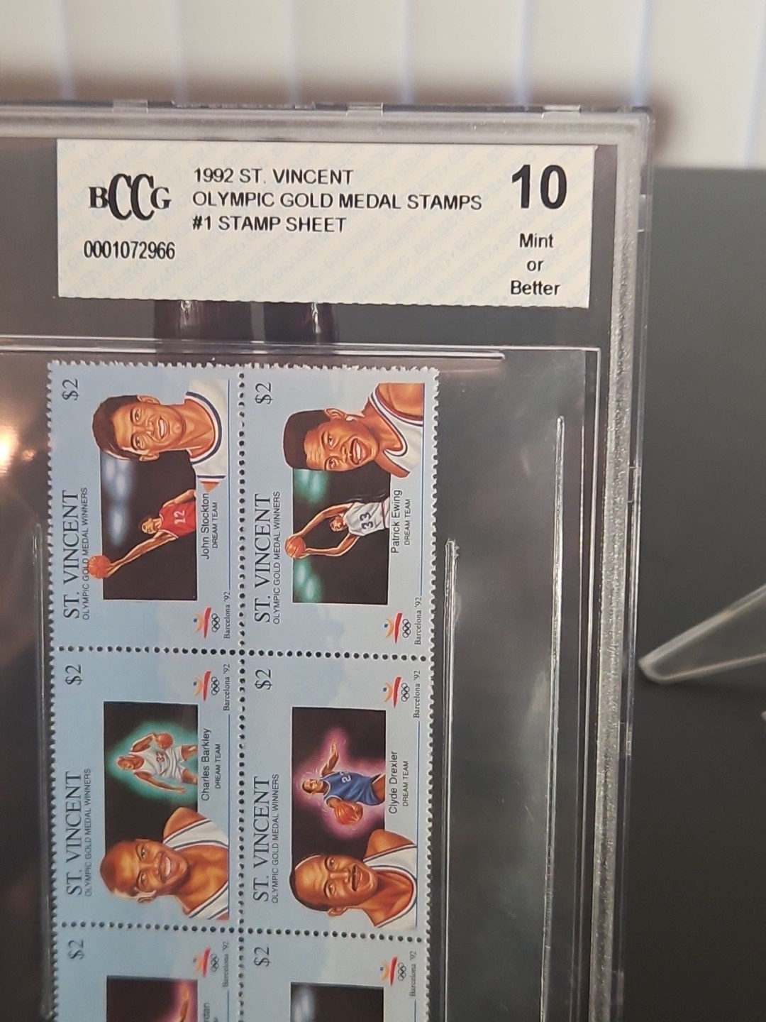 1992 St Vincent  Olympic  Gold Medal  Stamps Sheet Graded 10