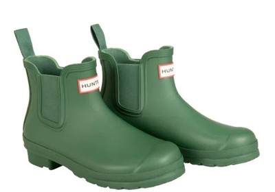 HUNTER Original Chelsea Hunter Green Waterproof Rubber Ankle Boots US 6 $155