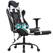 PC Gaming Chair Office Chair Ergonomic Massage PU Leather Recliner Computer C...