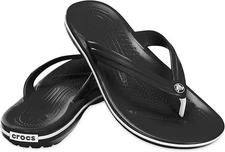CROCS Unisex Adult Crocband Flip Flop Sandals, Black, M10/W12 - Brand New!