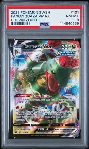 144940539 Rayquaza VMAX 2023 Pokemon Sword & Shield Crown Zenith #101 PSA 8