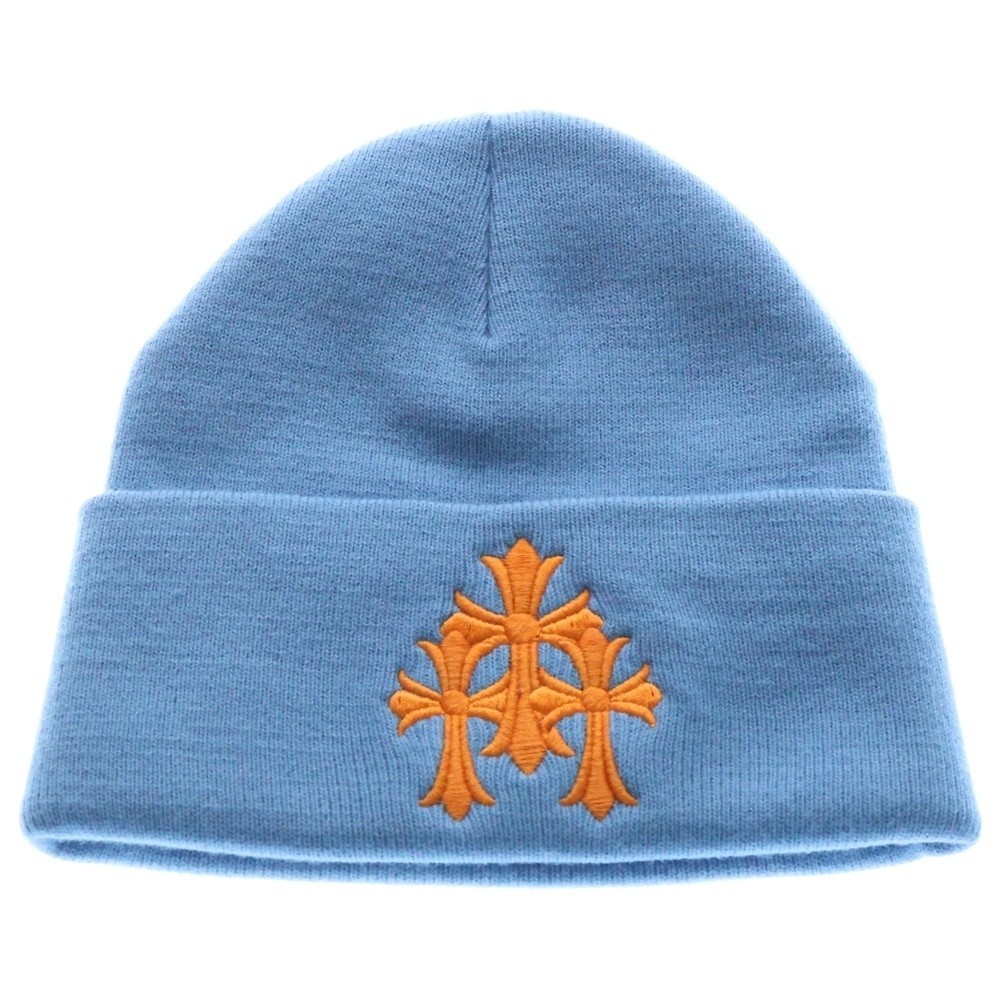 CHROME HEARTS WATCH CAP 3 CH CRS NEON Cemetery Cross Embroidered