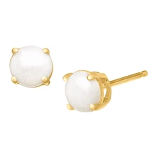 Finecraft 5/8 cttw Natural Opal Stud Earrings in 10K Yellow Gold