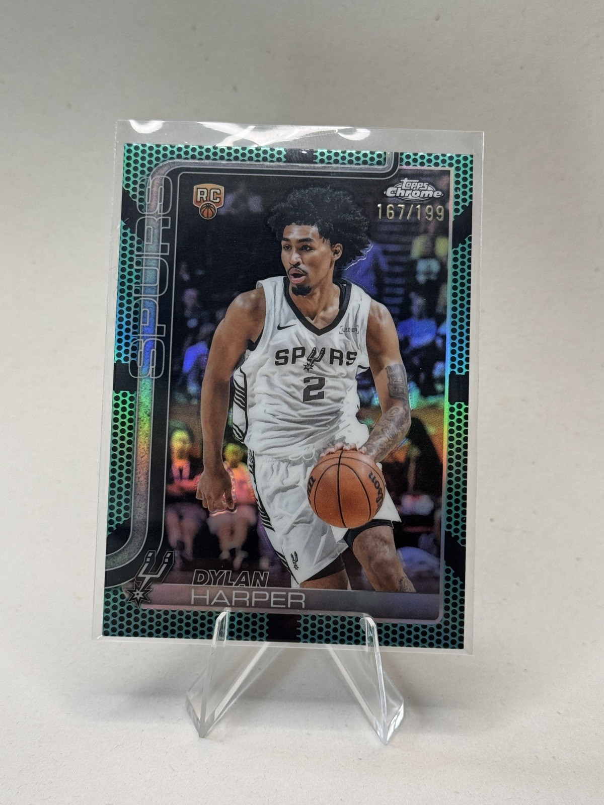 2025-26 Topps Chrome Dylan Harper #252 RC Rookie Aqua Basketball Refractor /199