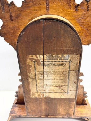 Waterbury Ornate Oak Clock Company Waterbury Conn. USA Gingerbread Working Clock - Bild 5 von 8