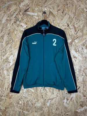 Puma Trainingsjacke 90er Jungen Sport Fußball grün schwarz 14 Jahre