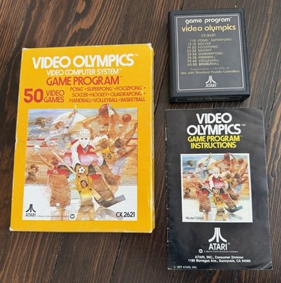 Video Olympics (Atari Text Label - NTSC) - Atari 2600 VCS - w/Box & Manual