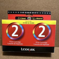 LEXMARK Genuine Original Ink Cartridge No. 2 Inkjet TWO PACK New Sealed