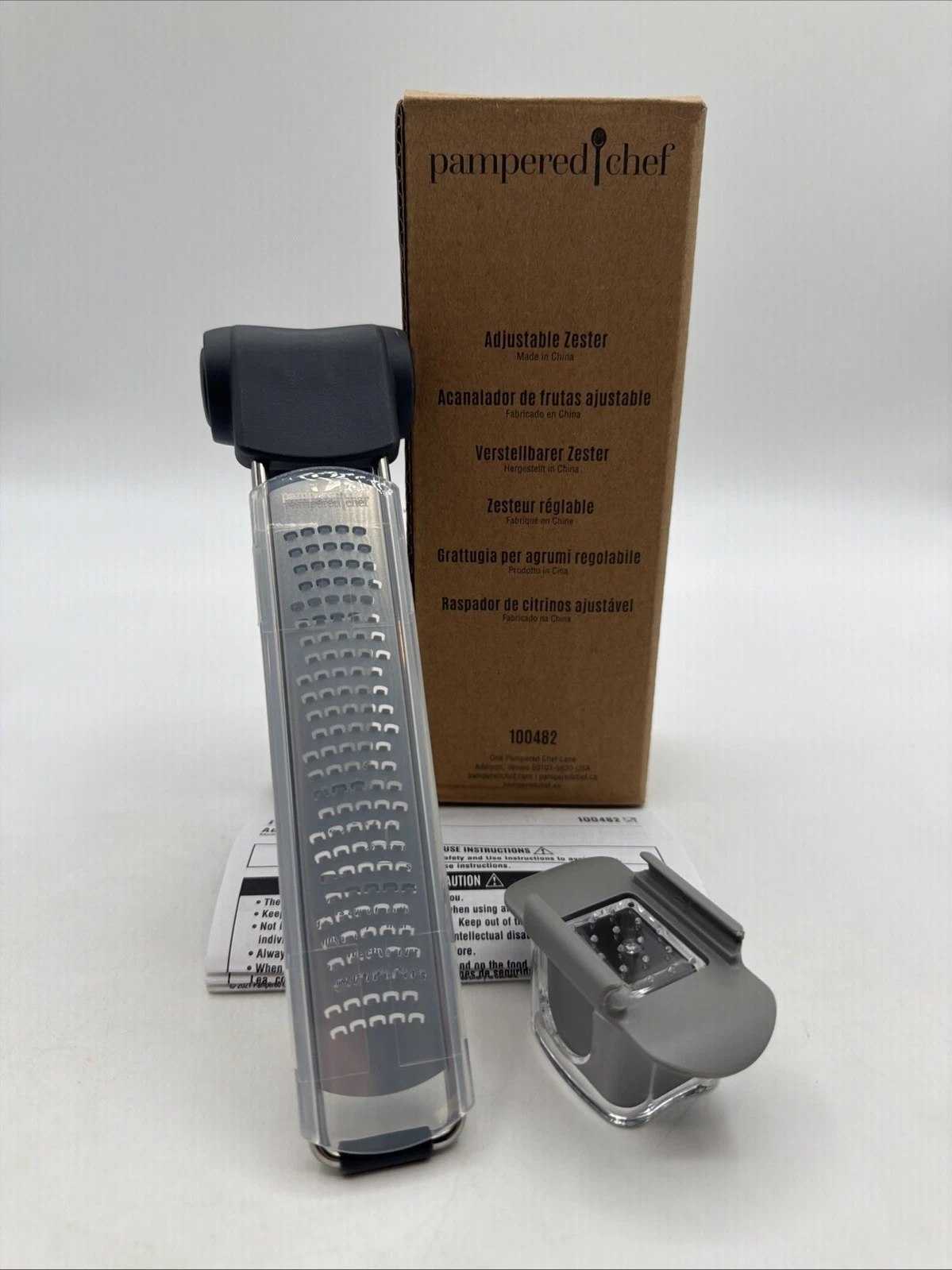 Pampered Chef ADJUSTABLE ZESTER - Tackles Lemon Peel, Nutmeg, Parmesan - New