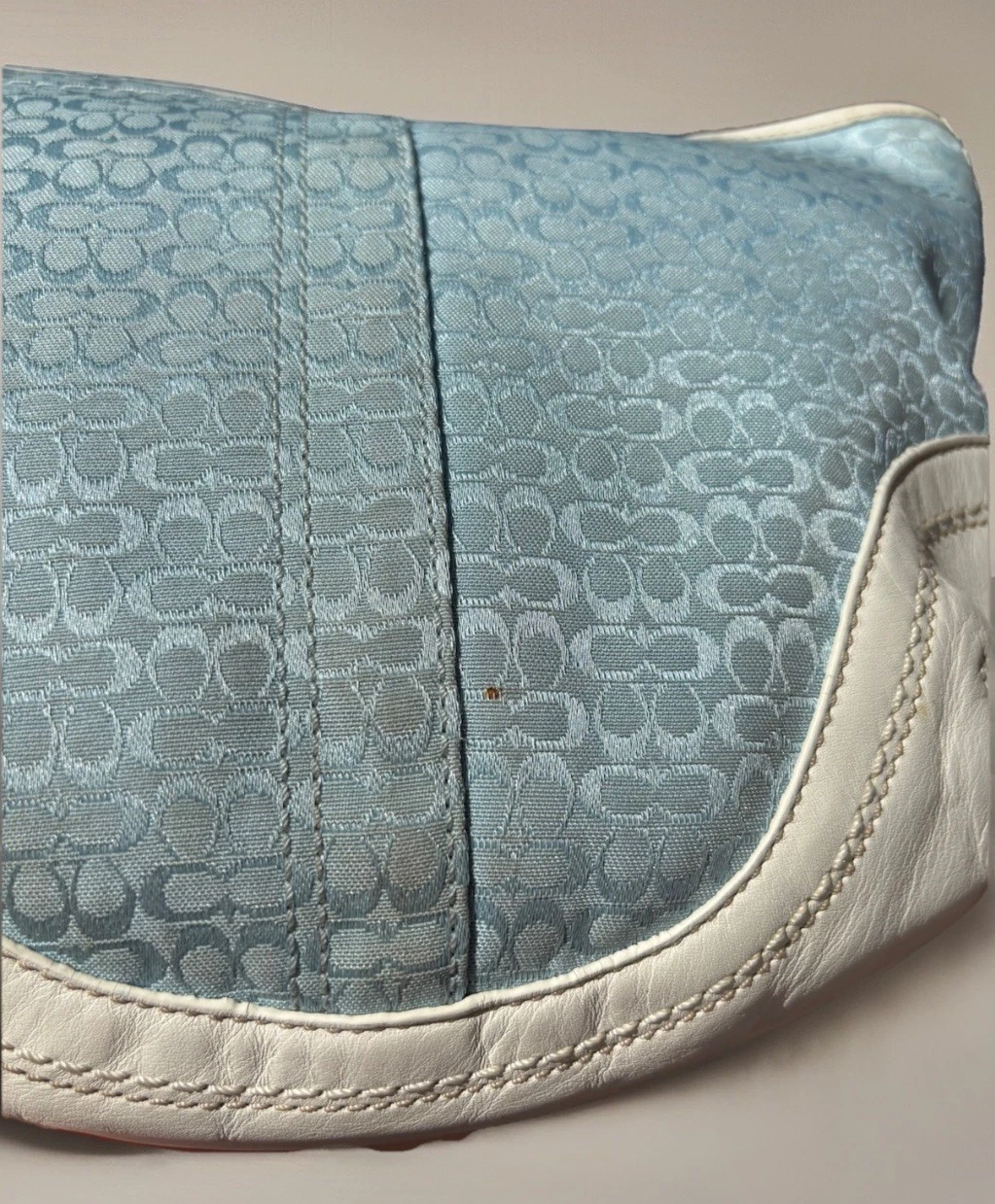 Borsa a tracolla Coach Vintage Signature Mini C Jacquard• Azzurro•Y2K• F10924 usata in ottime condizioni